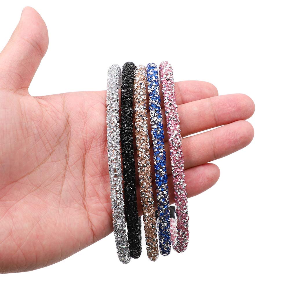ZTL 5pcs/Set Glitter Headbands Narrow Hair Band Hair Ho