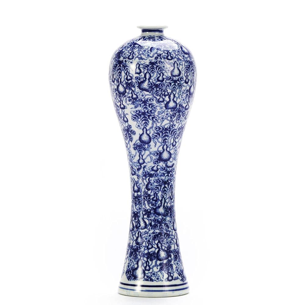 13 China Ceramic Vase Blue and White Porcelain Chinese Handmade Decorative Flower Vase for Living Room, Home Decor, Office, Table Centerpiece