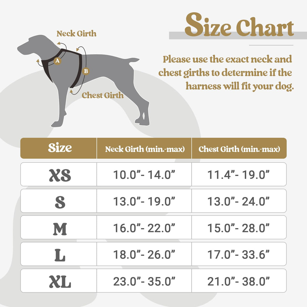 Dog Harness No Pull with 2 Leash Clips, Adjustable Soft Padded, Reflective Oxford No Choke Pet Vest with Easy Control Handle for Large Dogs, Beige, L
