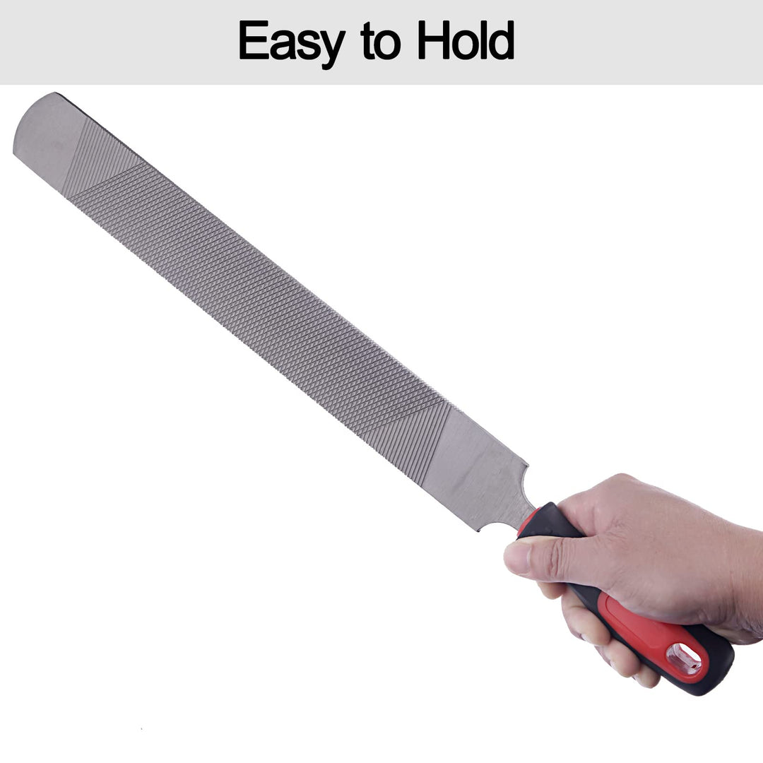 wevsuipo Hoof Rasp for Horses, Horseshoe File, 18 Inches Black Farrier Hoof Rasp Tool with Handle, Suitable for Repair Horse Hooves, Goat Hooves, Cow Hooves and Wood Working