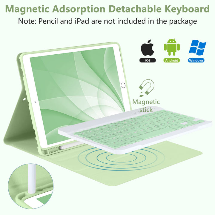Keyboard Case for iPad 10.2 9th 8th 7th Generation, wit