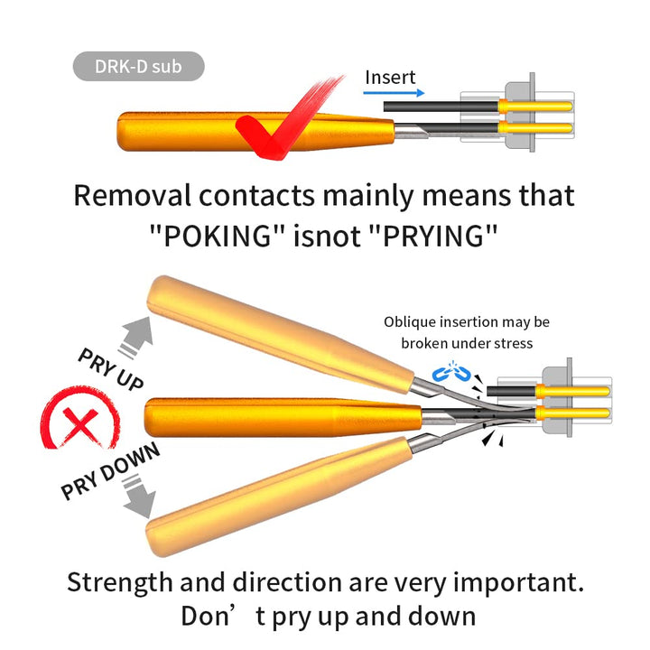 D SUB Connector Pins Removal Tool DRK-D SUB Pins insertion Extraction Tool for TE/AMP/Harting Heavy Duty 5A Han D SUB Connector Crimp Contacts Extract, ID:0.07,OD: 0.09