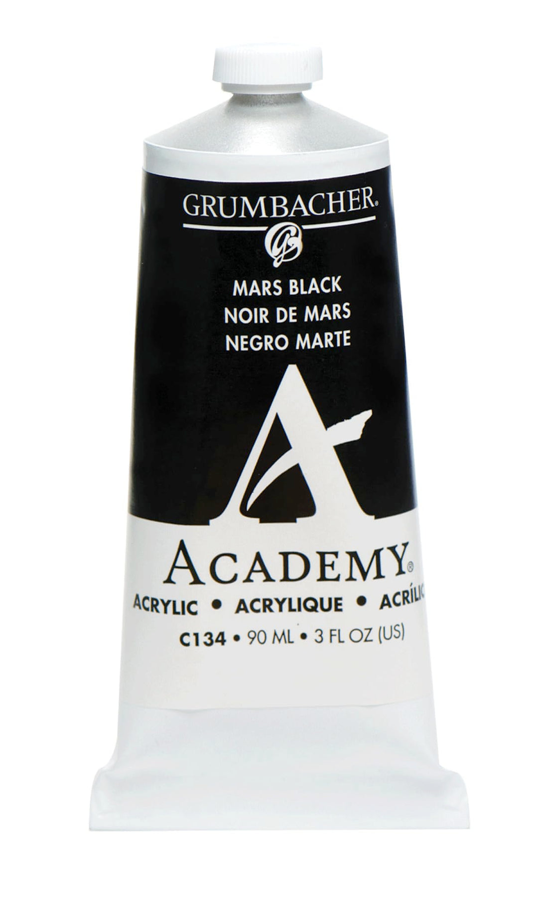 Academy Acrylic Paint, Gloss, 90ml/3 oz Metal Tube, Mars Black Hue