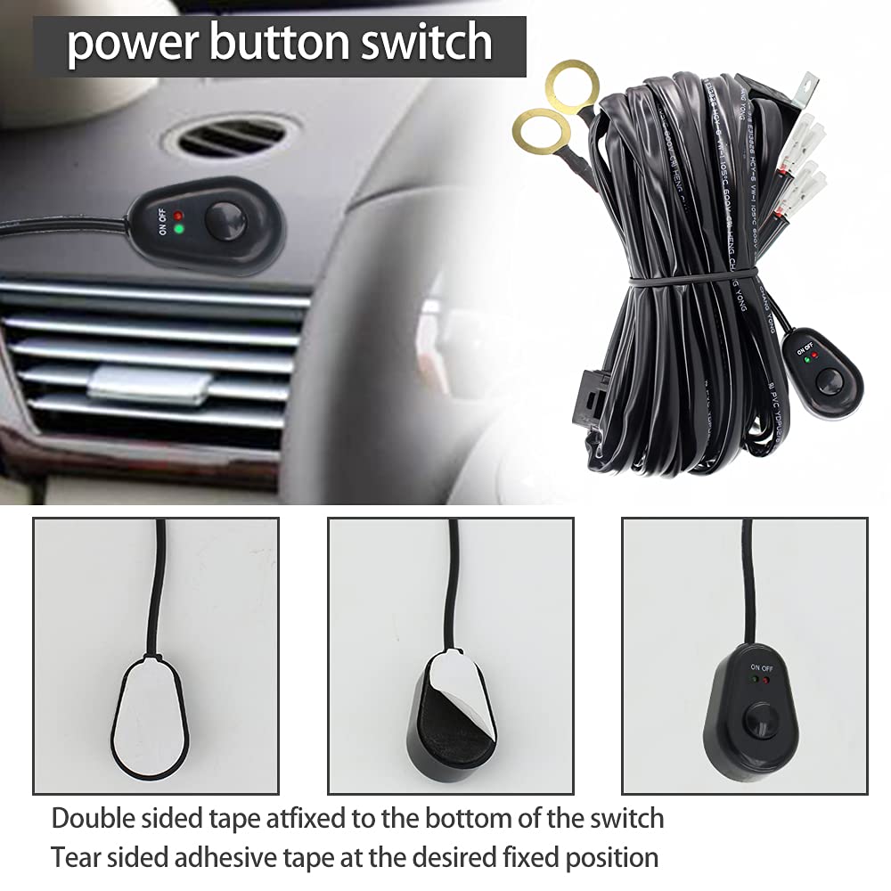 LED Work Lights Bar Wiring Harness Kit 12V 40A LED Ligh