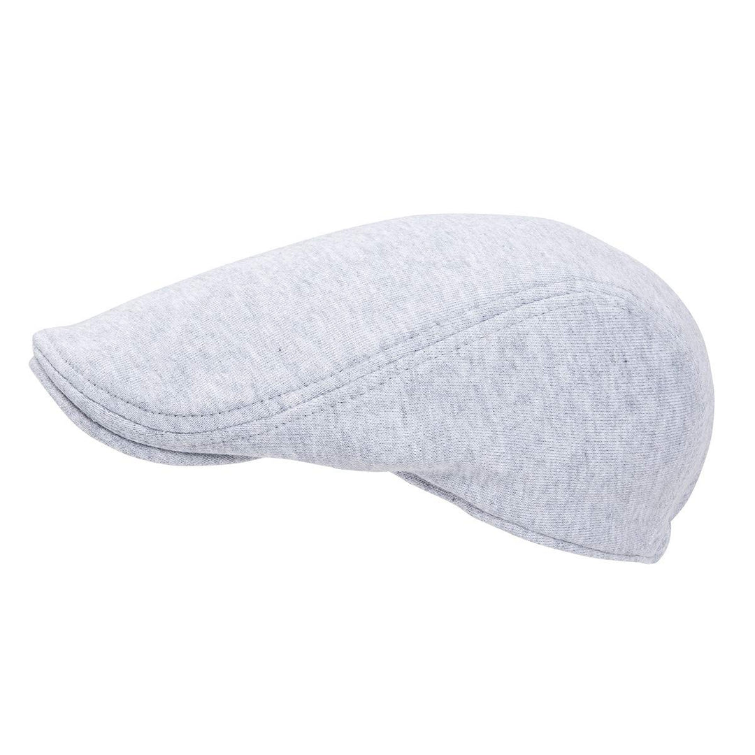 Men Cotton Newsboy Cap Soft Fit Cabbie Hat (Light Grey)