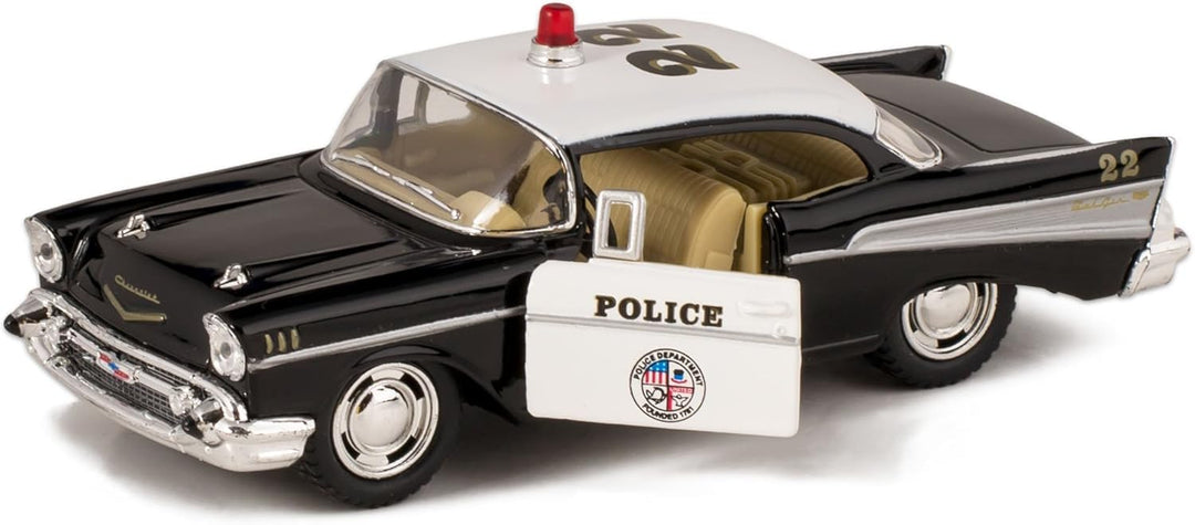 1957 Bel Air Classic Police Car 5 Inch 1:40 Scale Die Cast Metal Toy Cars