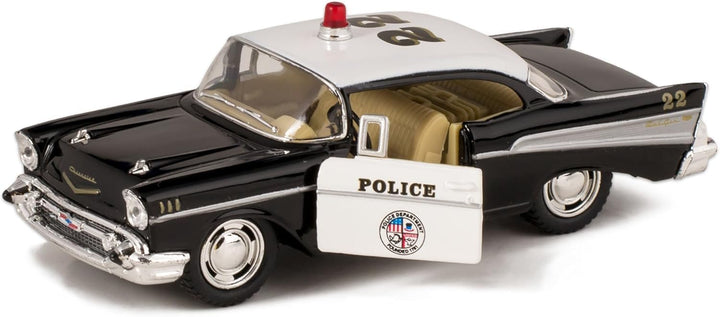 1957 Bel Air Classic Police Car 5 Inch 1:40 Scale Die Cast Metal Toy Cars