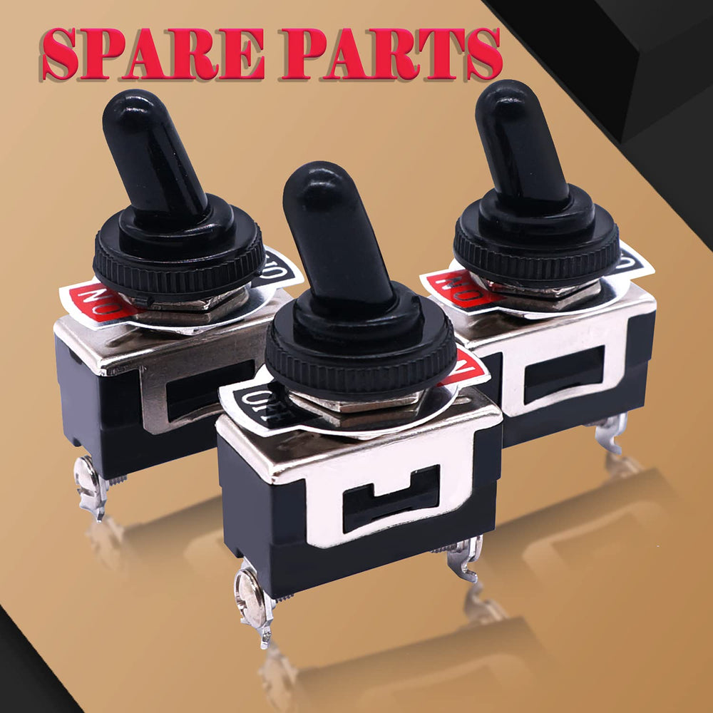 /3Pcs Heavy Duty Rocker One-Side Momentary Toggle Switch 16A 250V AC SPST 2 Position 2 Pin (ON)-Off Switch with Metal Bat Waterproof Boot Cap Cover KL-B112MZ