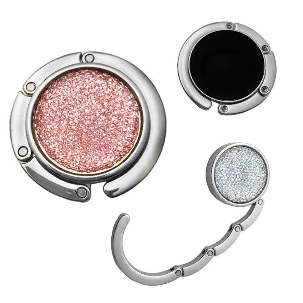 4pcs Purse Hook Foldable - Folding Handbag Table Hanger-Bag Hanger Collection-Desk Hooks for Purse (Pink+Purple+2white)