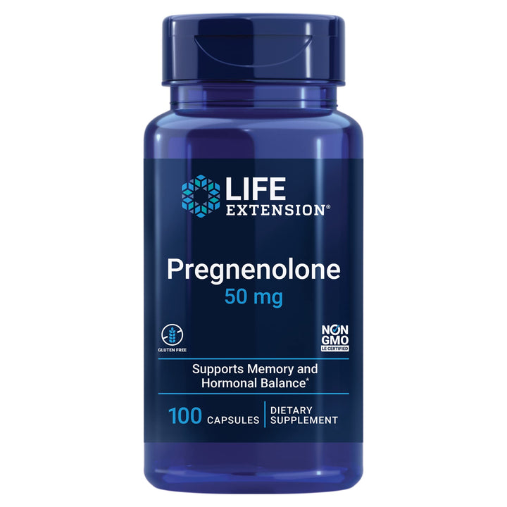 Pregnenolone, neurohormone, Promotes Memory Health and Brain Plasticity, Gluten-Free, Non-GMO, 100 Capsules