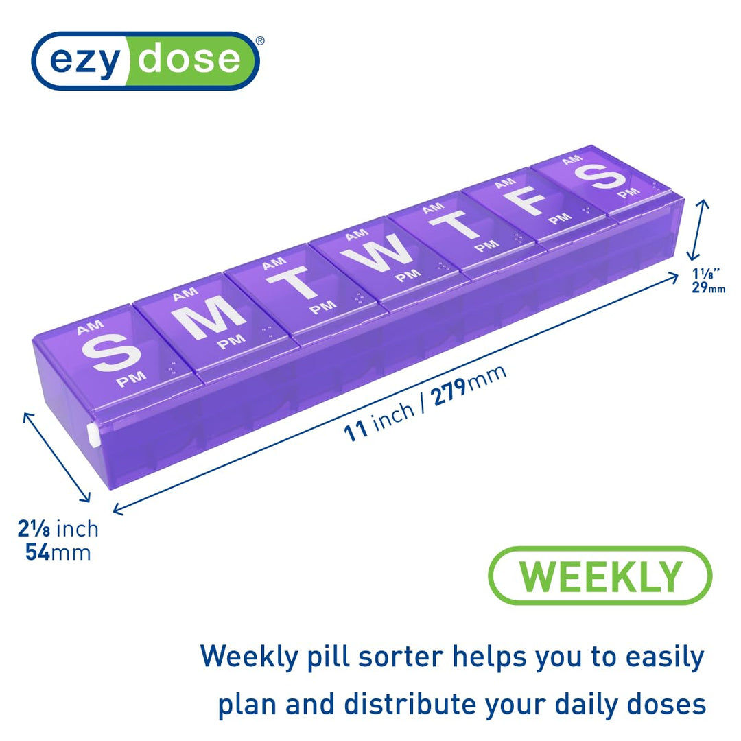 7-day AM/PM Locking Pill Reminder - 3XL,colors may vary