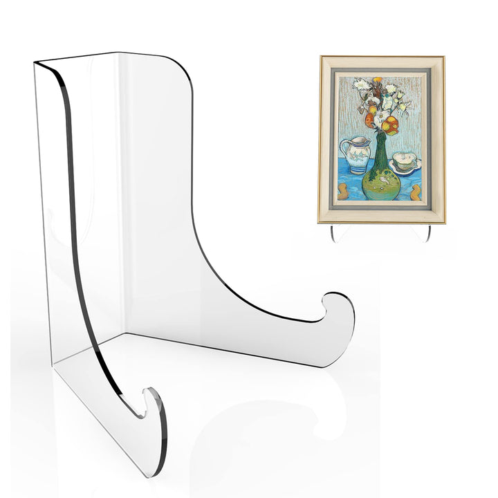 Flat Back Acrylic Plate Display Stand , 3 Inch 2PC Clear Acrylic Display Holder Easel Base for Home Office Kitchen School Art Display