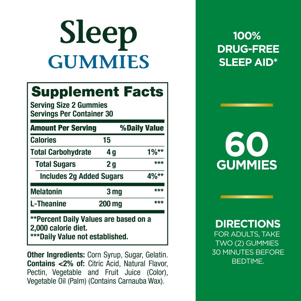 Nature&#39;s Bounty Sleep Gummies, 3mg Melatonin an