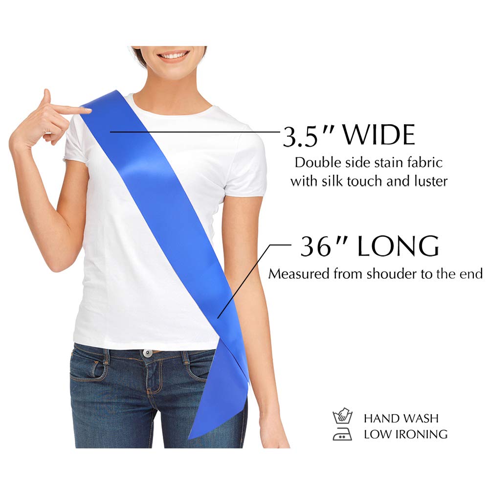 Blank Satin Sash, Plain Sash, Party Decorations, Make Your Own Sash (Royal Blue)
