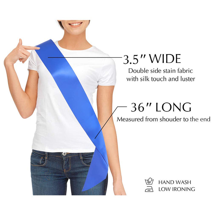 Blank Satin Sash, Plain Sash, Party Decorations, Make Your Own Sash (Royal Blue)