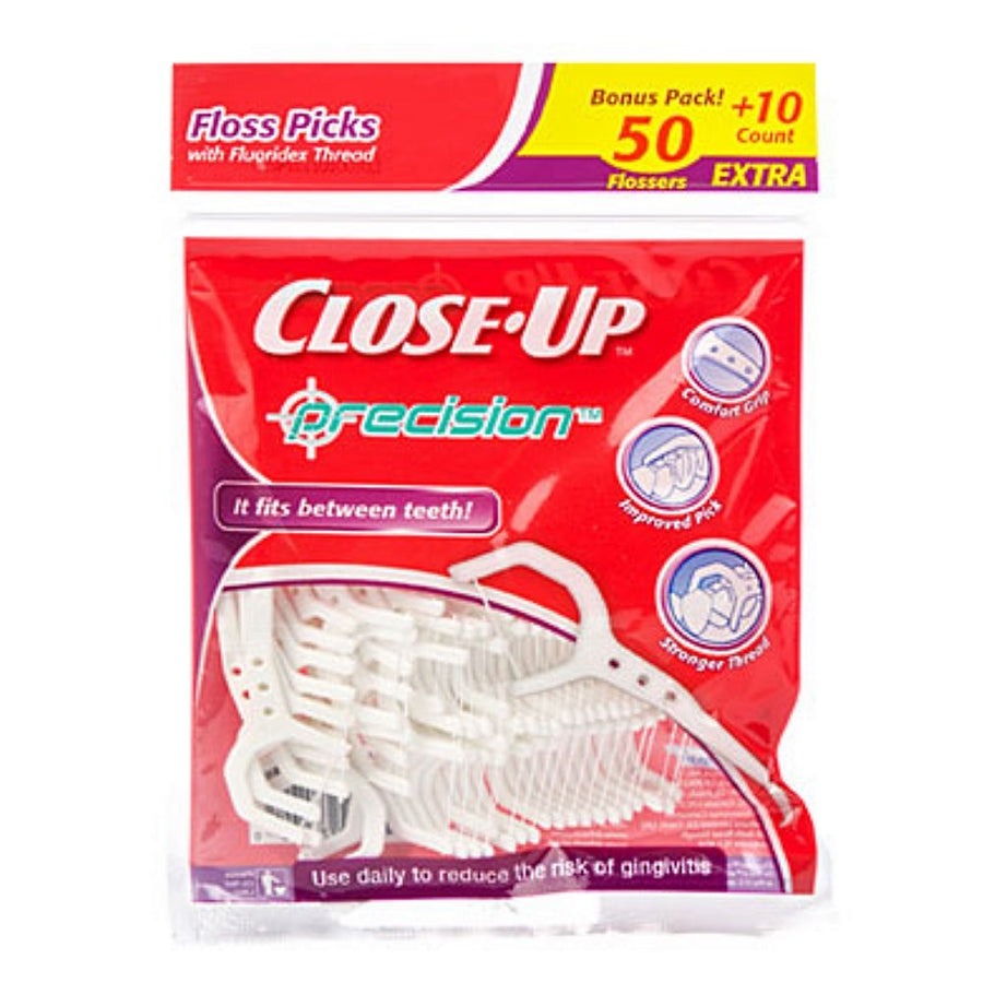 Close-Up Precision Floss Picks w/ Flouridex Thread, 60 