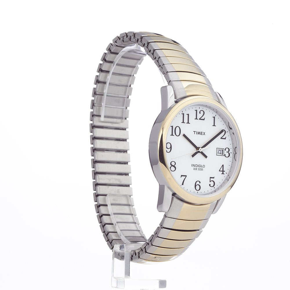 Men&#39;s Easy Reader 35mm Watch – Two-Tone Case White Dial with Two-Tone Tapered Expansion Band