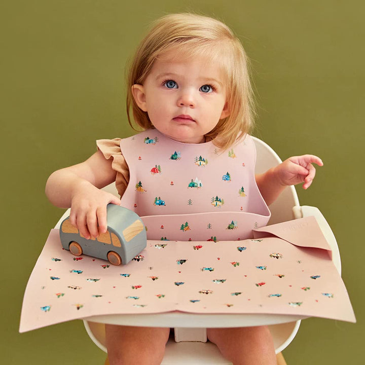 Austin Baby Co Mess Proof Silicone Bibs for Babies – Perfect Travel Toddler Bibs for Baby Boy or Baby Girl – Waterproof with Adjustable Collar, Soft Food Grade Silicone, BPA Free