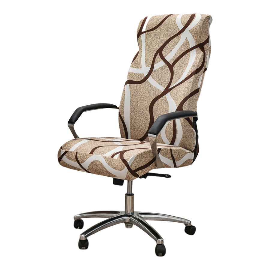 Stretch Office Chair Cover with Zipper Printed Computer