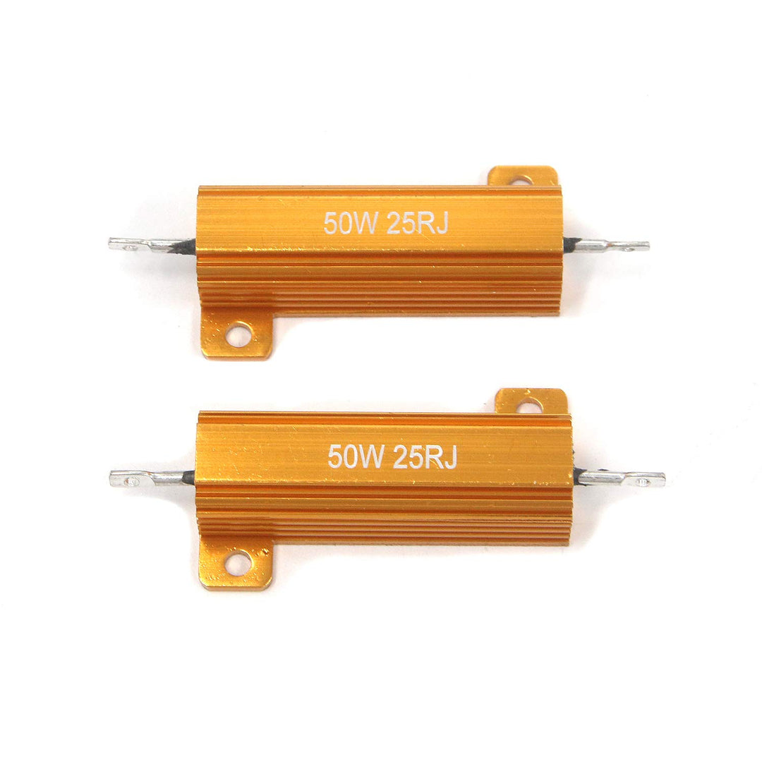 50W Watt Wirewound Resistors 25 Ohm Aluminum Case Resistor Mounted Resistor 4PCS
