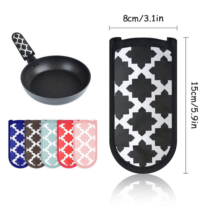 3 Pieces Hot Pot Handle Holder Cover for Kitchen Heat Resistant Hot Handle Sleeve Holder Cast Iron Pan Skillet Handle Cover Potholders for Cooking and Baking (2.Elegant Style)