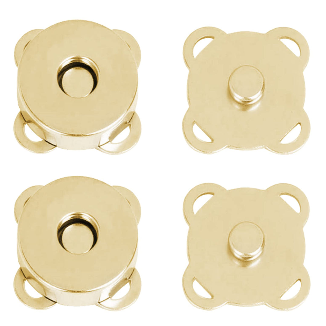 12 Sets Magnetic Snaps Buttons Sew in Magnetic Plum Bag Clasps Button Snaps for Purses Handbag Clothes Scrapbooking Closure Fastener Sewing Craft DIY (15mm) (Gold)
