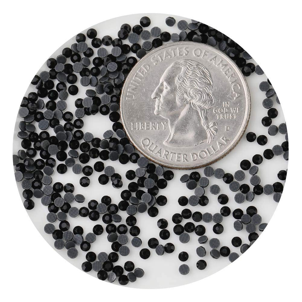Crystal Hotfix Rhinestone,Machine Cut Stone 2880pcs/pkg (Black,SS6/2mm)