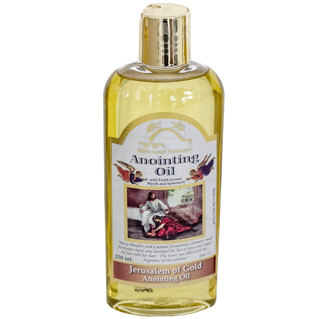 Anointing Oil from The Holy Land, Jerusalem of Gold Biblical Oil with Frankincense, Myrrh, and Spikenard. 8.45 fl.oz | 250 ml