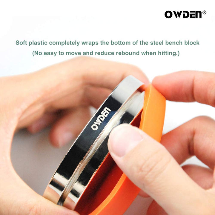 Professional Steel Bench Block(No Rebound), Metal Bench Block for Jewelry Stamping Tool,(Diameter: 3 Inches, Height: 3/4 Inch) Steel Part: Mirror Polishing with Chrome Plating.