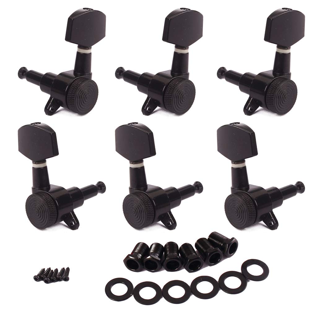 Guitar 3R 3L String Tuning Pegs key Tuners Machine Heads For Acoustic Electric Guitar Black