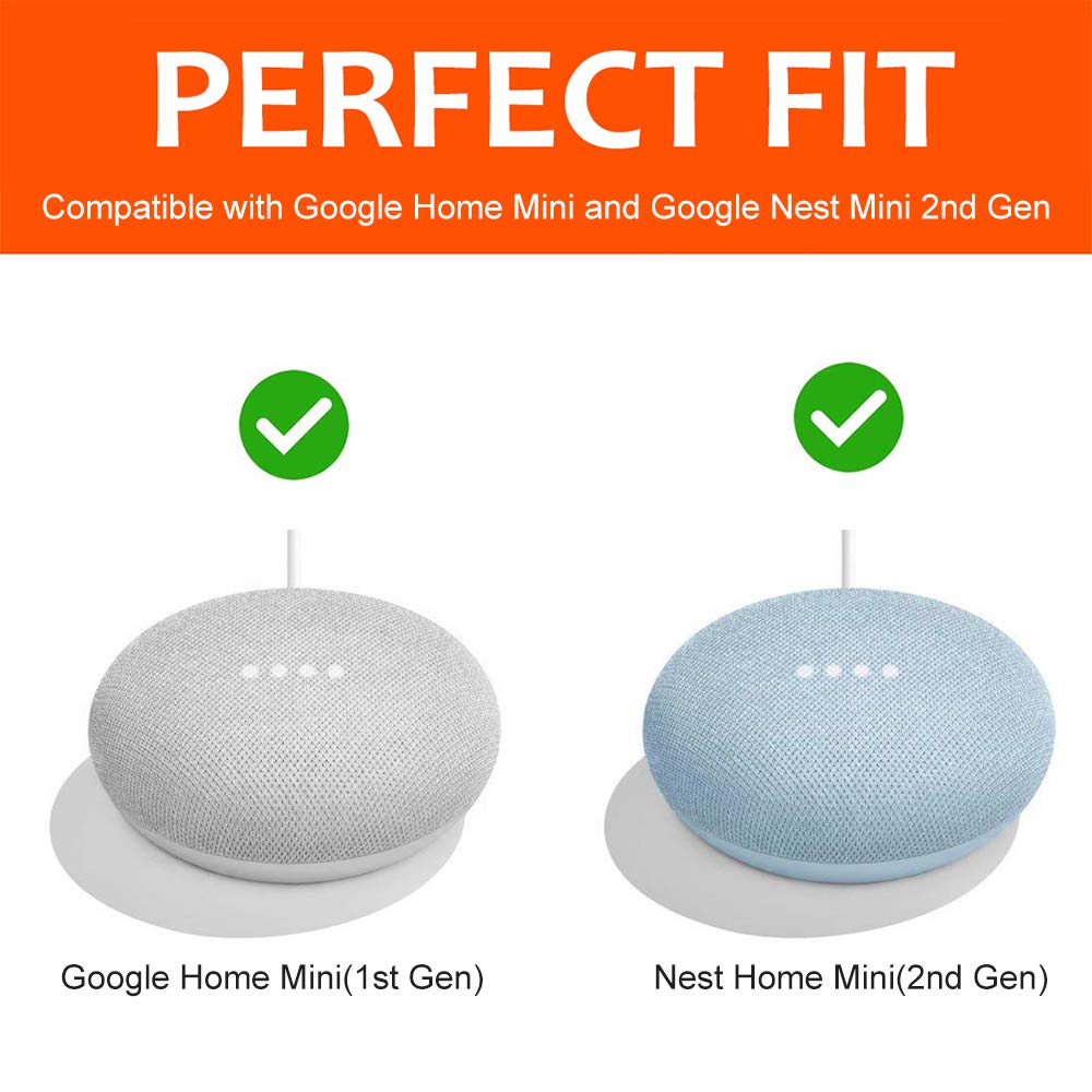 Outlet Wall Mount Holder for Google Nest Mini and Google Home Mini, A Space-Saving Accessories with Cord Management for Google Mini Smart Speaker, No Messy Wires or Screws (2 Pack)