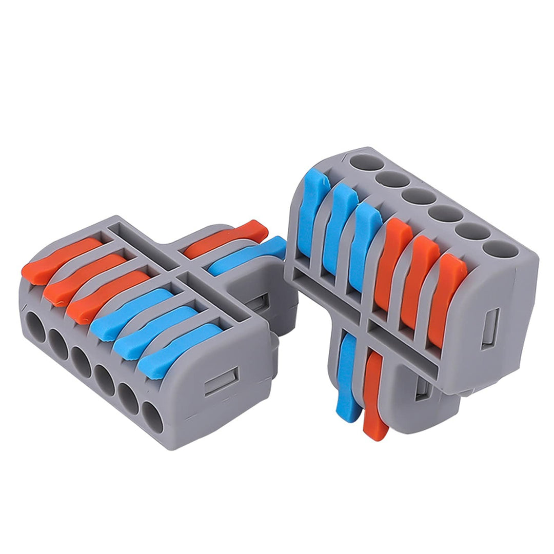 10 Pcs Lever Wire Connectors Compact Splicing Electrical Connectors Assortment Kit for Quick Wiring Wire Connectors (2 in 6 Out)