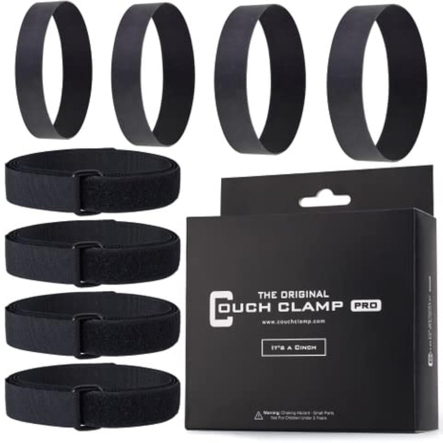 Pro Heavy Duty Couch Connectors for Sliding Sofas (4 Pack) - Easy Install Strap & No Tools Required - Hook & Loop Cinch Straps- Universal Fit Ideal for 3 Piece Modular Sectional Sofa