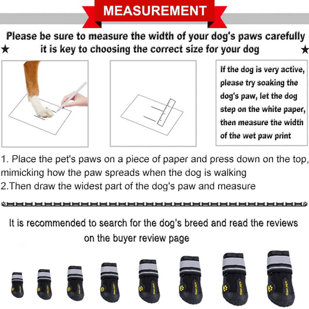 Dog Shoes for Large Dogs, Medium Dog Boots &amp; Paw Protectors for Winter Snowy Day, Summer Hot Pavement, Water-Resistant in Rainy Weather, Outdoor Walking, Indoor Hardfloors Skid-Resistant Sole