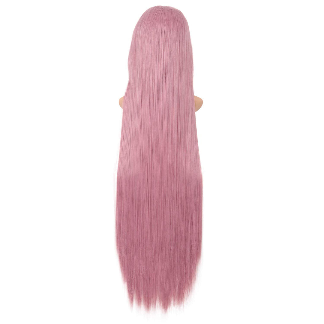 39 Inch/100cm Side Bangs Long Lolita Cosplay Party Pink Straight Wig 100cm