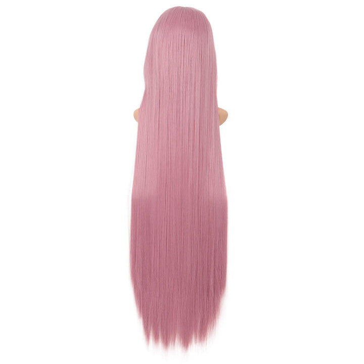 39 Inch/100cm Side Bangs Long Lolita Cosplay Party Pink Straight Wig 100cm