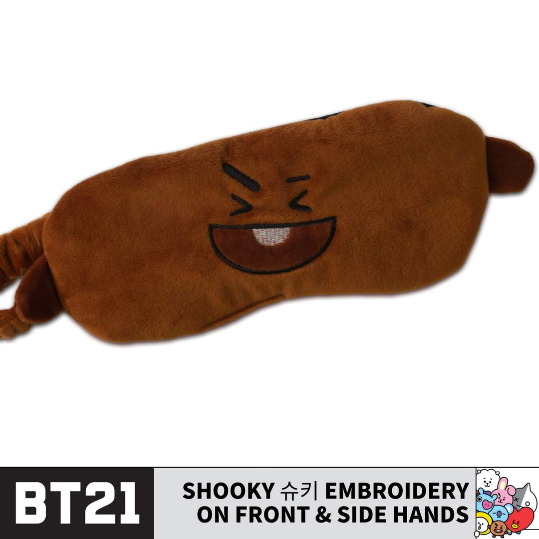 BT21 Line Friends SHOOKY BIG FACE Sleep EYE MASK, Brown