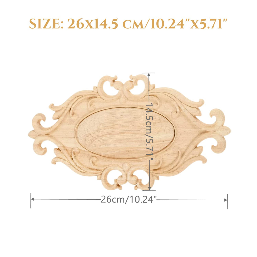 Wood Appliques Onlays, 1Pc Wooden Carved Carving Decal 
