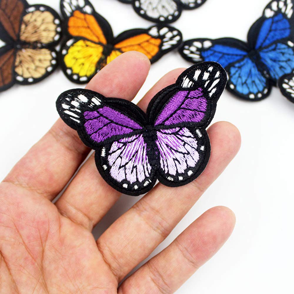 Butterfly Patches Flower Embroidery Patch Sunflower Iron On Patches Rose Applique Patches Sew On Badges Logo Repair Decorative Patches for Clothes Jeans Clothing Jackets Bags Shoes Hats (16 Pcs)