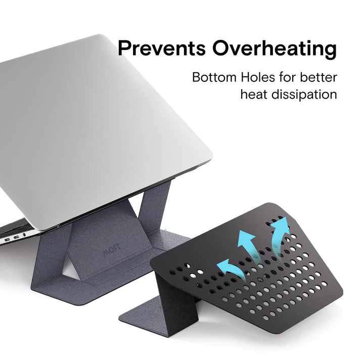 Laptop Stand for Desk, Adhesive Laptop Stand with 2 Adjustable Viewing Angles, Foldable and Portable Computer Stand Compatible with MacBook Air, MacBook Pro 11-16, Starry Grey