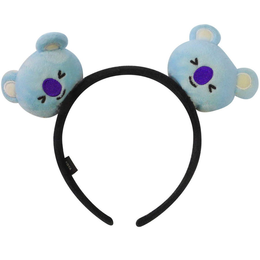 BT21 LINE FRIENDS 3D Plush Embroidered Womens Headband, Black/Blue, One Size