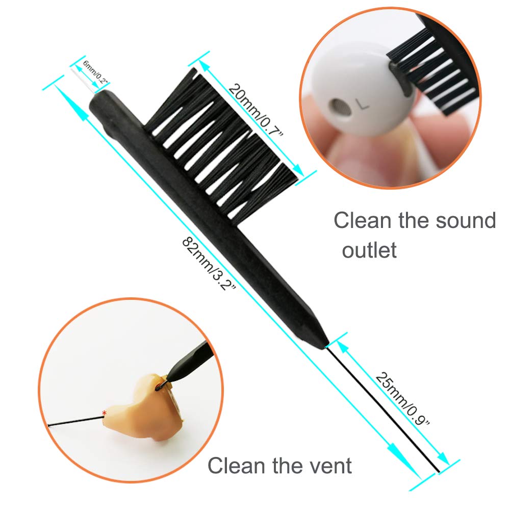 8 pieces hearing aid amplifier cleaning tools, earbuds/Headphones/Airpods cleaner brush kits with case