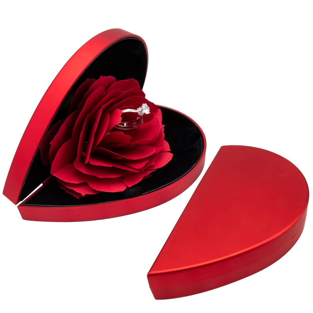 wonuu Engagement Ring Box,Ring Rose Box Surprise Jewelr
