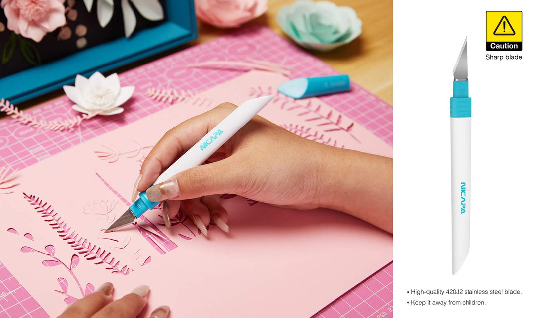 Nicapa Basic Tool Set Craft Weeding Vinyl Cardstock Crafting Tools Kit for Silhouette/Siser/Oracal 631 651 751 Vinyl