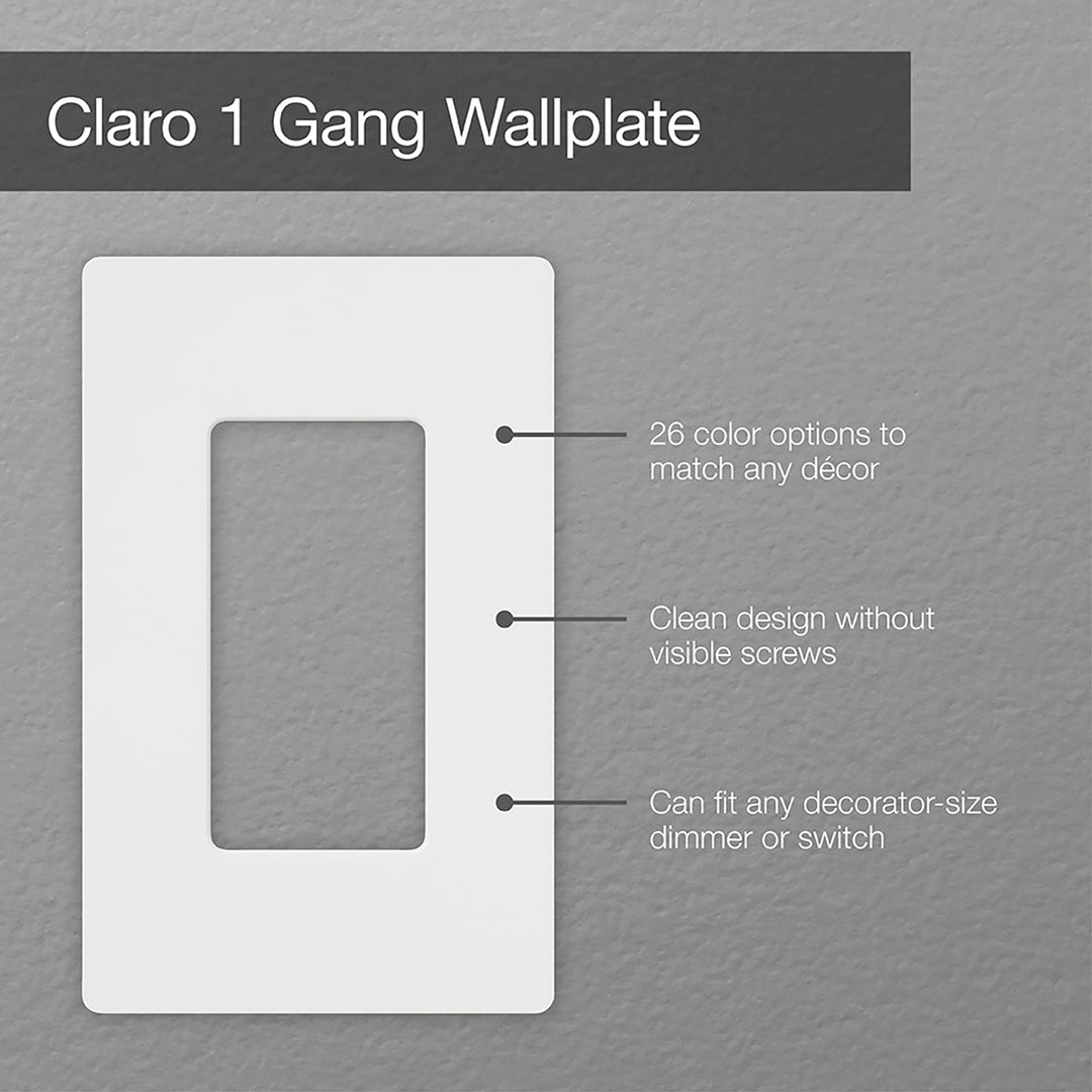 Claro 1 Gang Decorator/Rocker Wallplate, Gloss, Black (1-Pack) | CW-1-BL