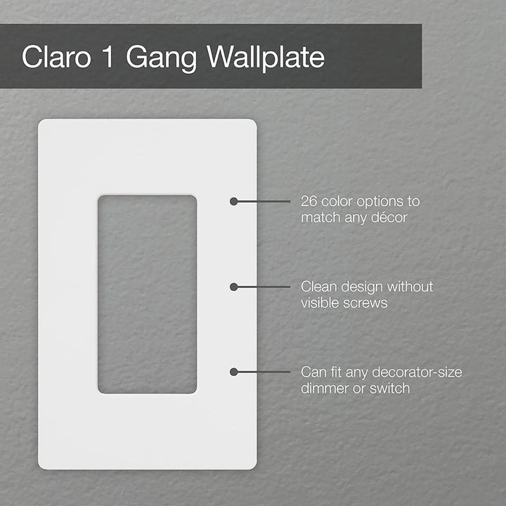 Claro 1 Gang Decorator/Rocker Wallplate, Gloss, Black (1-Pack) | CW-1-BL