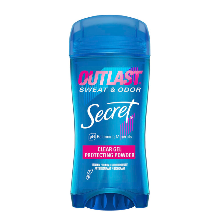 Outlast Antiperspirant Deodorant for Women, Sweat &amp; Odor Protection, PH Balancing Minerals, Clear Gel, Protecting Powder Scent, 2.6 Oz