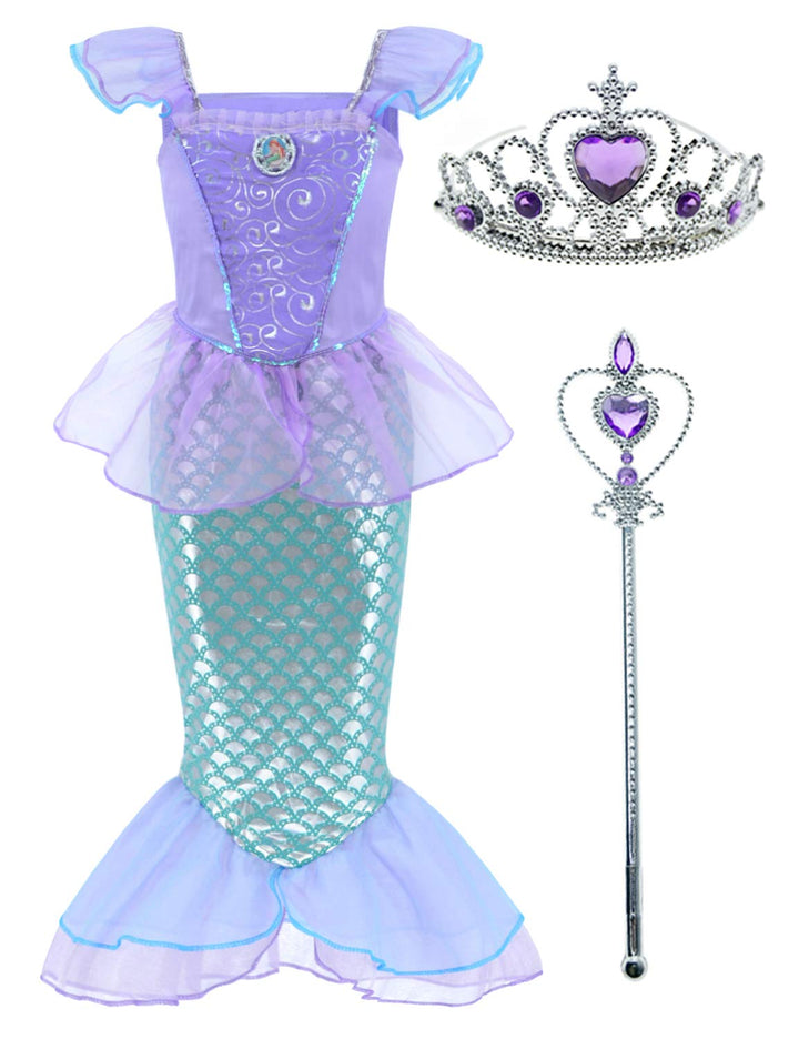 Little Girls Mermaid Princess Costume Dress for Girls D