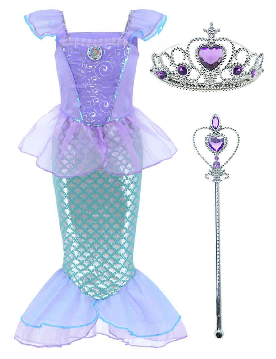Little Girls Mermaid Princess Costume Dress for Girls D