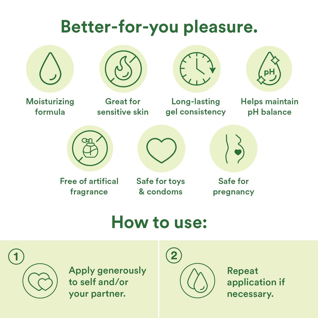 Good Clean Love Almost Naked Organic Water-Based Lube, Personal Lubricant with Aloe Vera, Safe for Adult Toys & Condoms, pH-Balanced, Intimate Wellness Gel for Men & Women, 1.5 Oz (Packaging May Vary)
